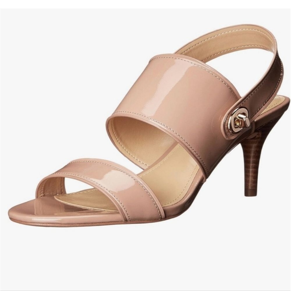 Coach Women's Marla Patent Slingback Sandal, Blush/Nude, Sz 10